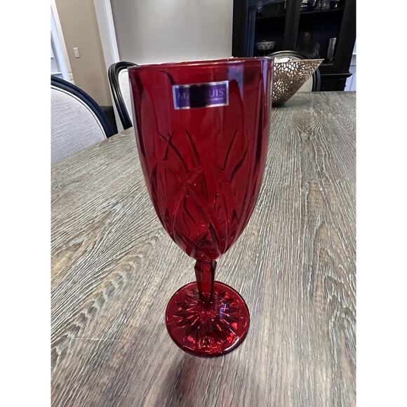 MARQUIS WATERFORD BROOKSIDE RED ICED BEVERAGE SET OF FOUR NWT - Picture 6 of 11